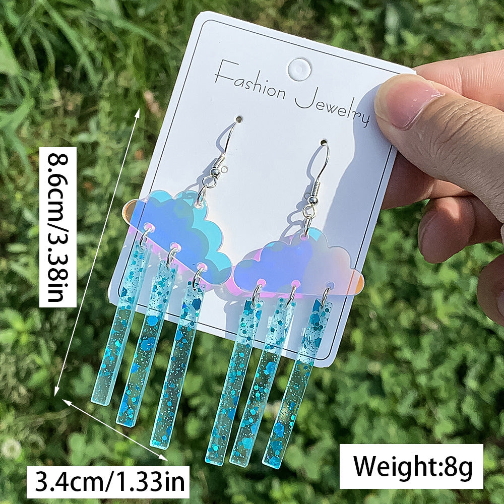 Acrylic Rainbow Colorful Weather Earrings (Minimo de compra 2) MYA-ManT024