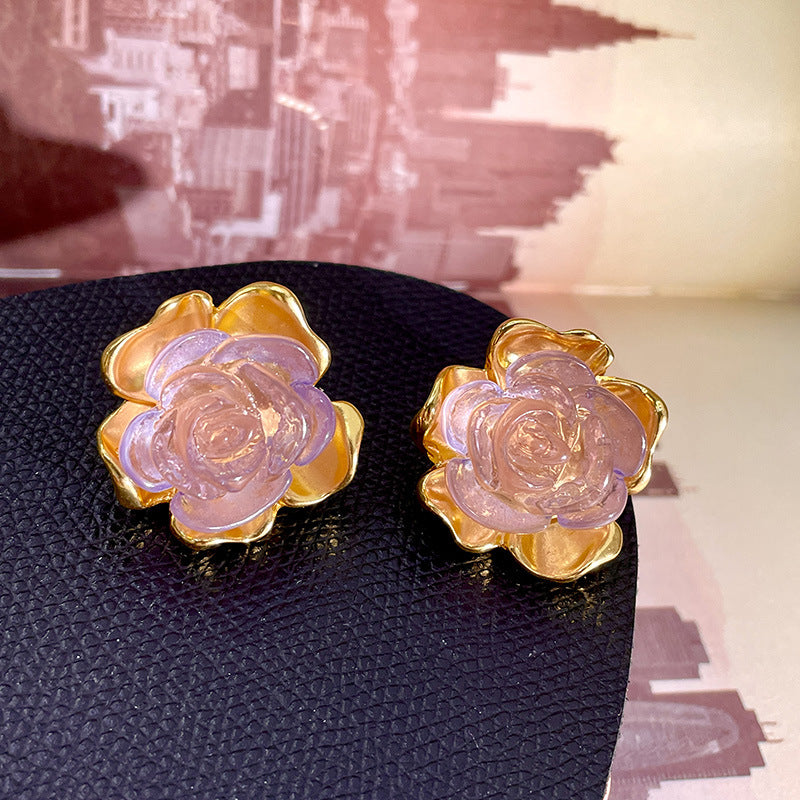 Alloy French Flower Earrings MIC-DieD006