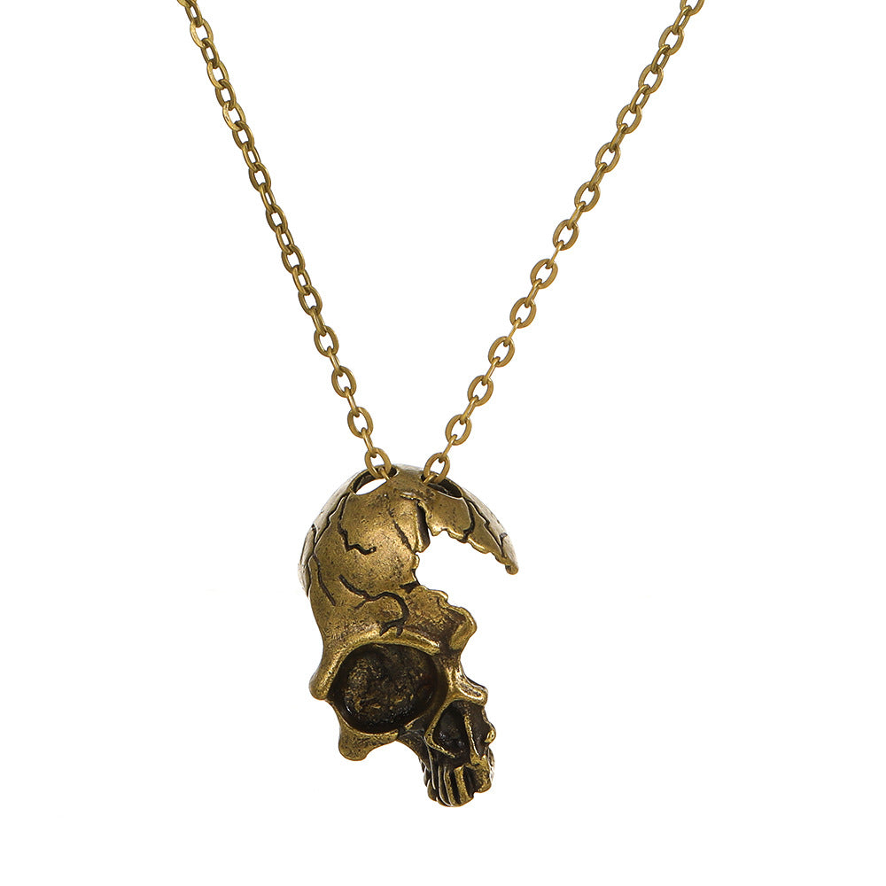 Alloy Half Face Skeleton Necklace MIC-MiaoY047