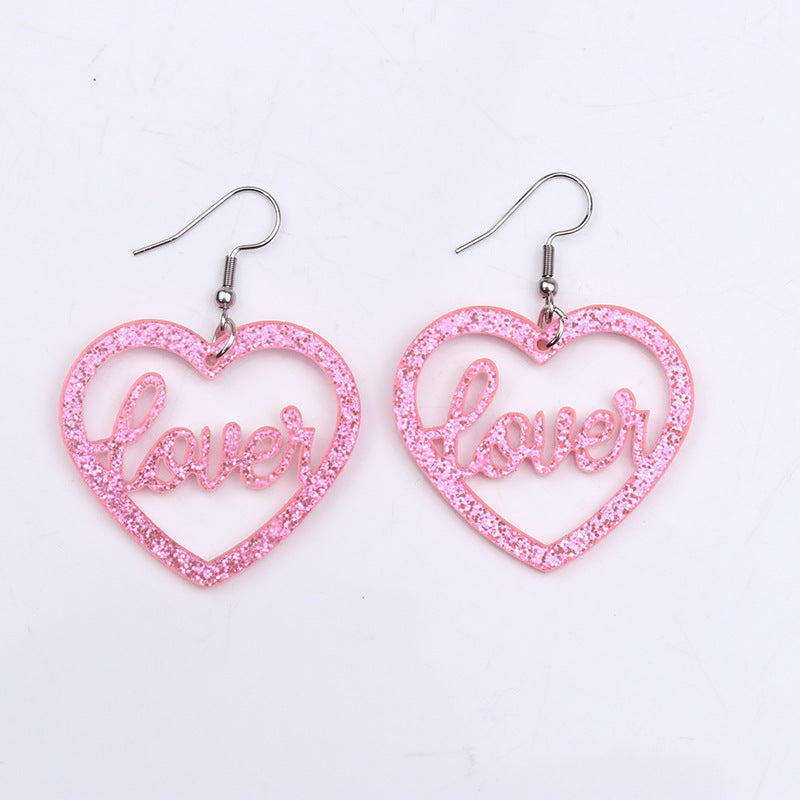 Acrylic Halloween Love Letter Earrings (Minimo de Compra 2) MIC-DuA024