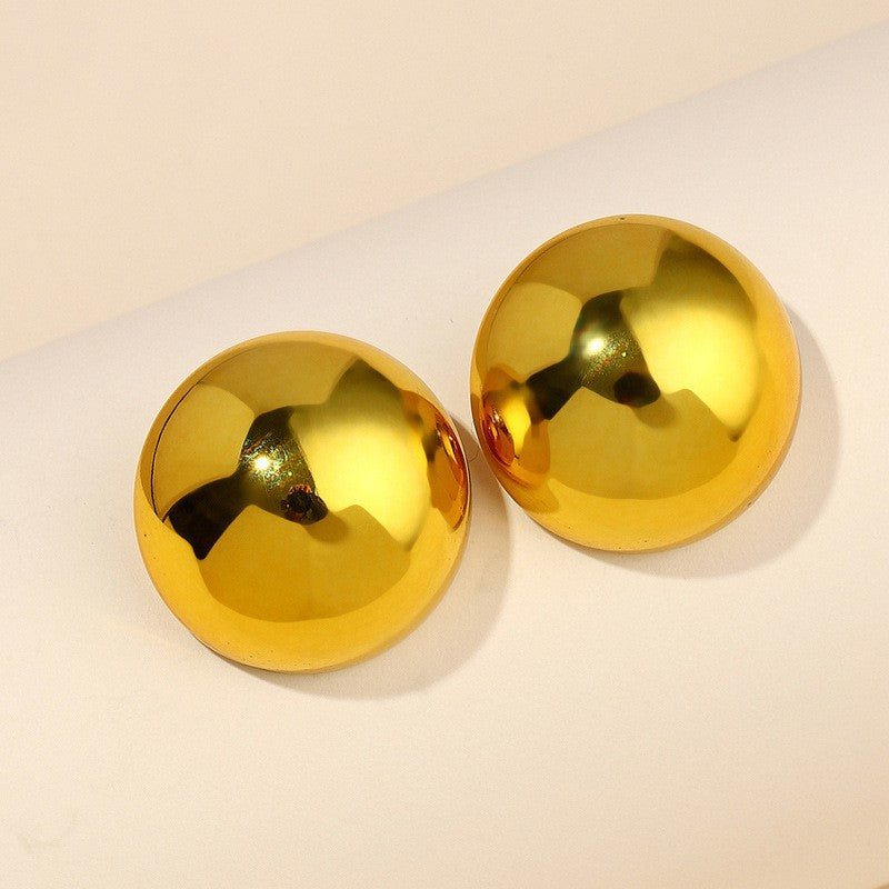 Alloy Candy Color Half Round Earrings (Minimo de Compra 2) MYA-ShangH012