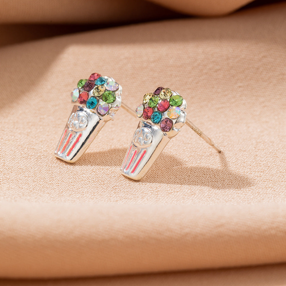 925 silver mini candy cute earrings(Minimo de Compra 3) MIC-JYuan002