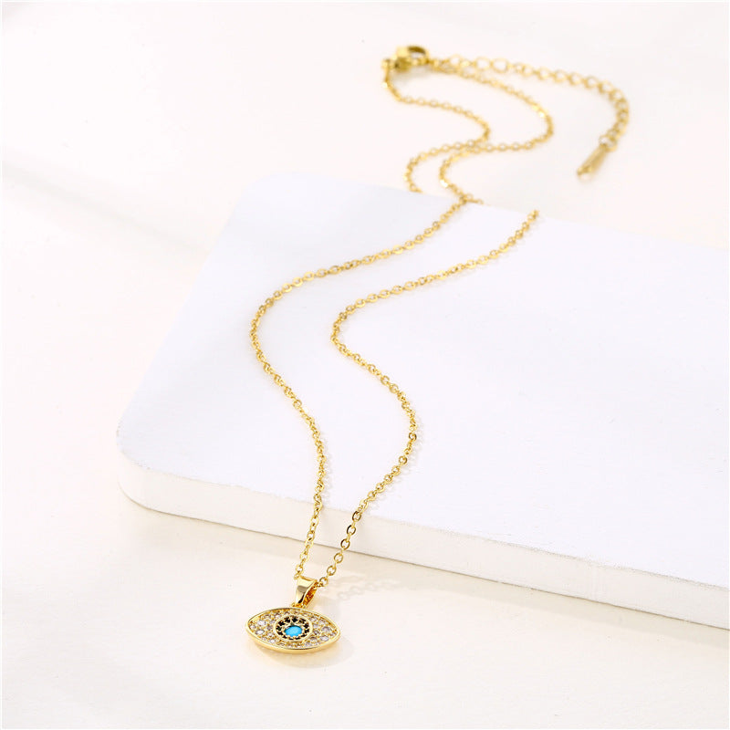 Stainless Steel Devil's Eye Necklace MYA-QingR024