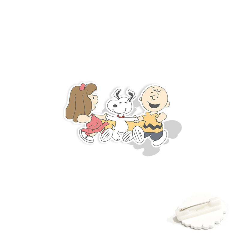 Acrylic cartoon cute Snoopy brooch (Minimo de compra 2) MYA-WeiJ008