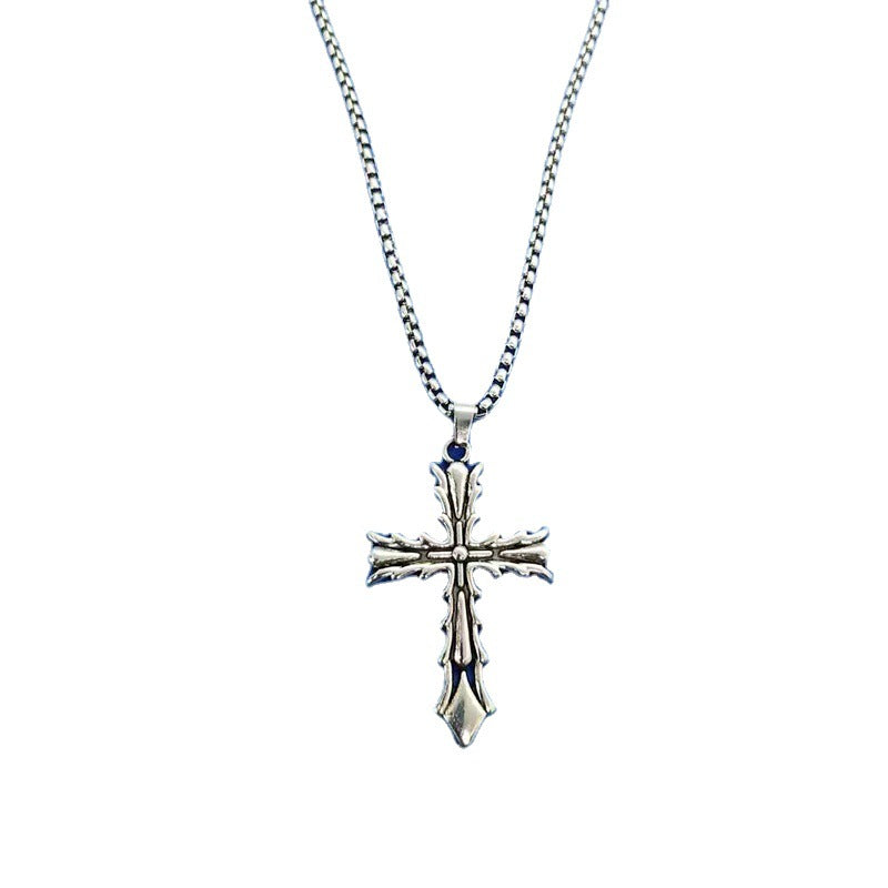 Stainless steel diamond studded cross necklace (Minimo de Compra 2)  MYA-ZhongR007