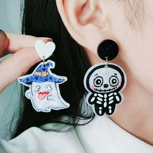 Acrylic Halloween Ghost Mummy earrings (Minimo de Compra 2) MIC-DuA036