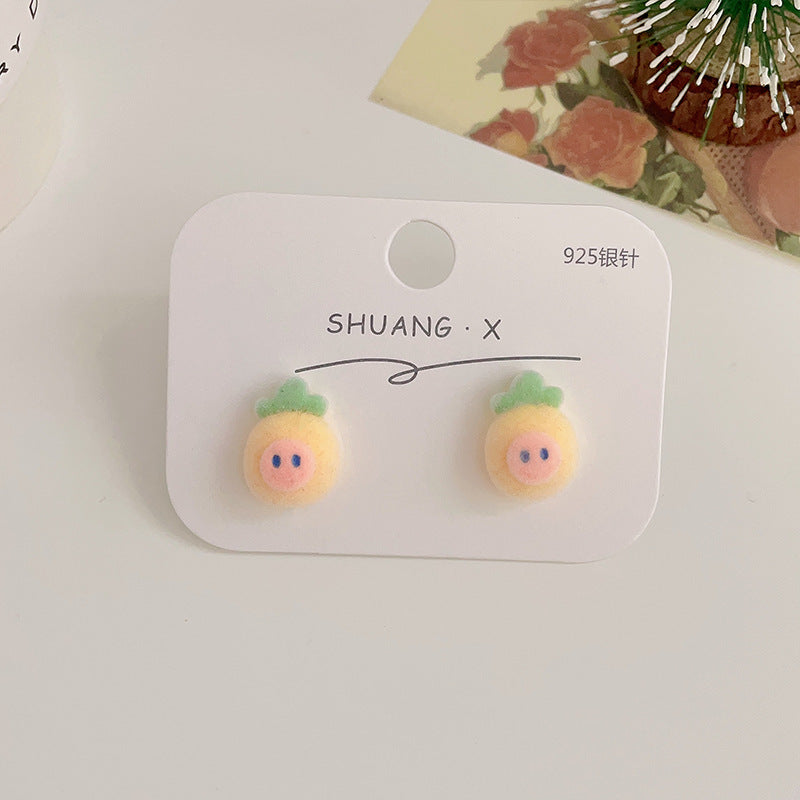 Acrylic flocked cute earrings (Minimo de Compra 2) MYA-ShuangX032