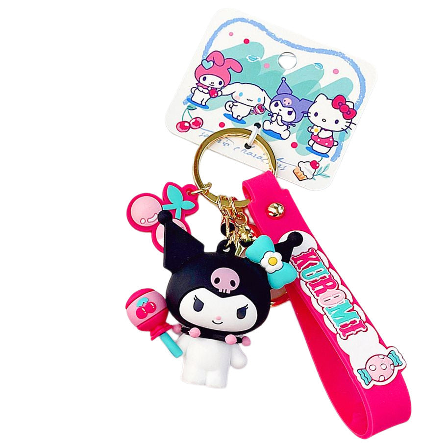 Keychains PVC Cherry Whisper Series Cute Cinnamon Dog Keychain Girls Cartoon Pendant (S) MIC-JiaoL020