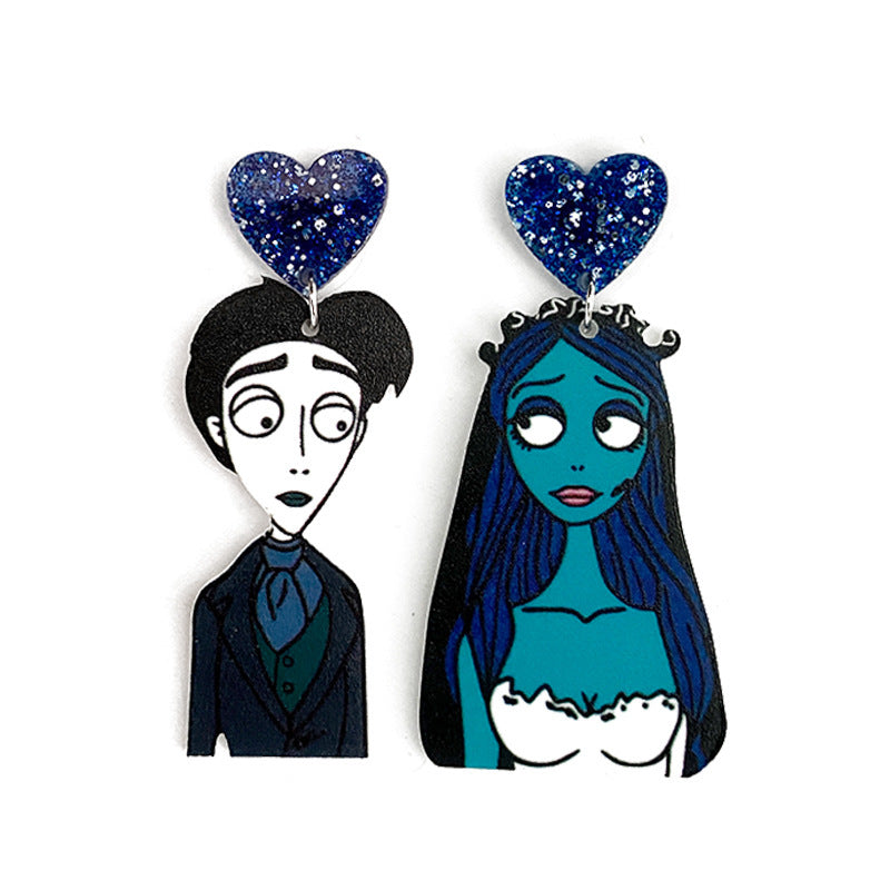 Acrylic Halloween Ghost Bride Earrings (Minimo de Compra 2) MYA-ShiY022