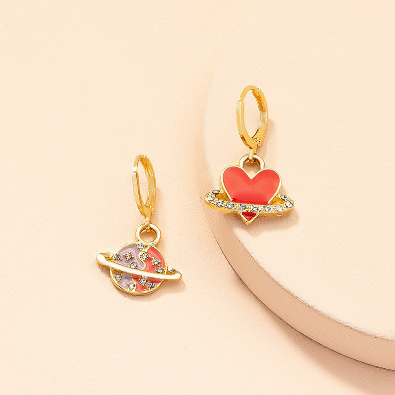 Alloy Planet Love Earrings (Minimo de compra 2) MIC-HLM003