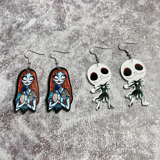 Earrings Acrylic Halloween Cartoon Printing Minimo de compra 2 Qunyi025