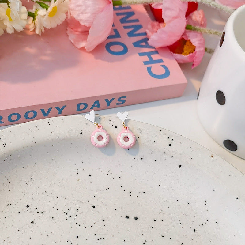 Alloy macaron pink earrings (Minimo de Compra 5) MIC-JiuY062