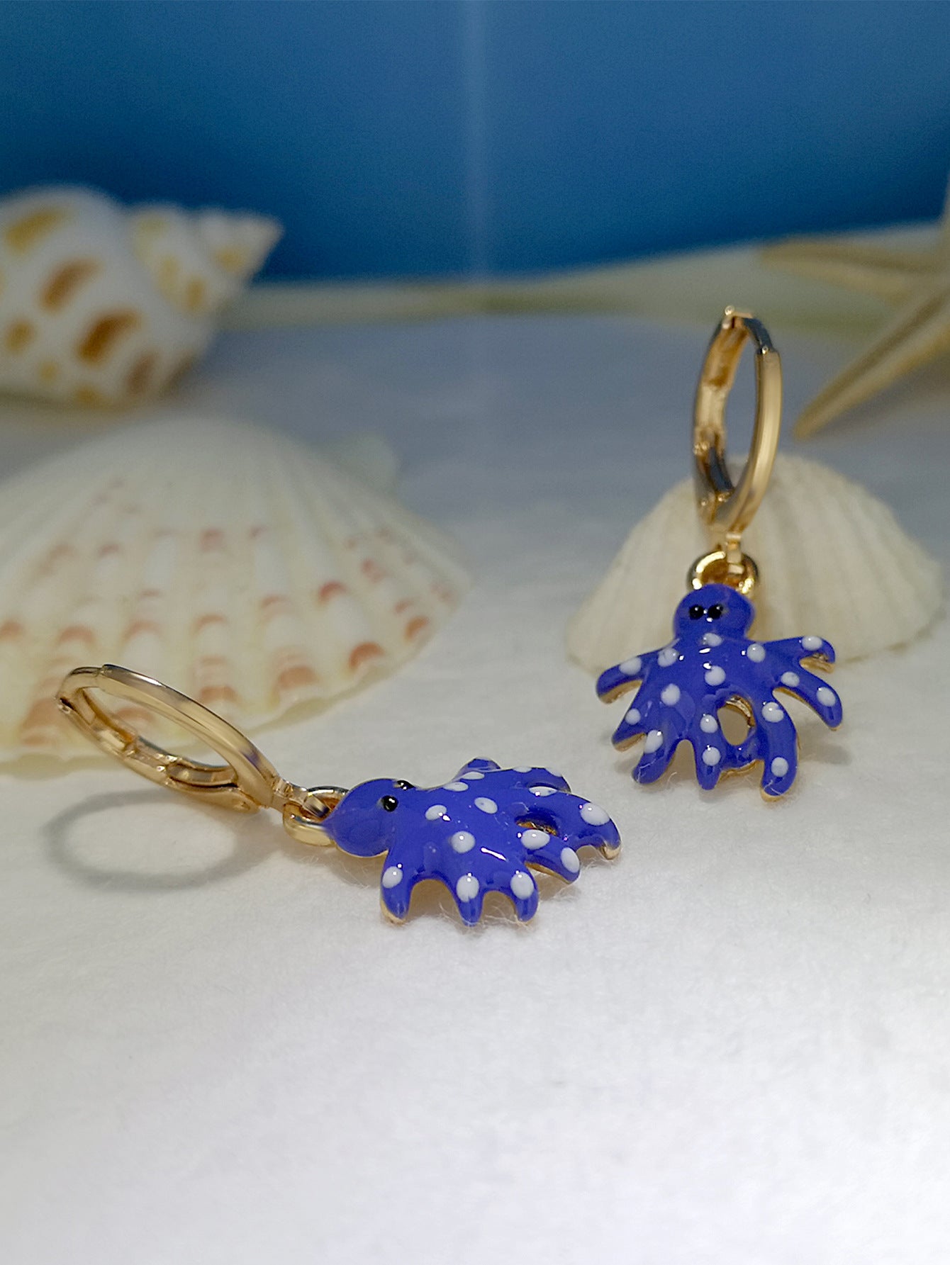 Alloy blue octopus earrings (Minimo de compra 3) MYA-MeiY002