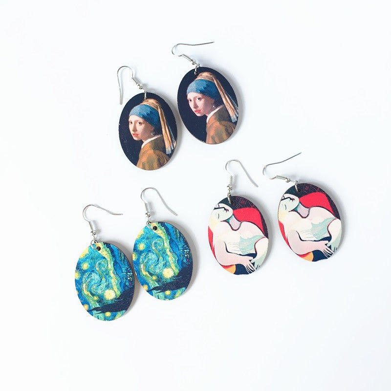 Alloy acrylic graffiti oil painting earrings MIC-ChouT057