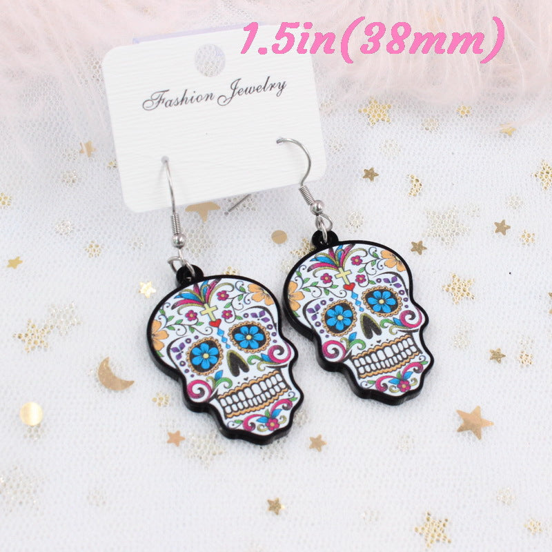 Acrylic Skull Ghost Earrings （Minimo de compra 5） MYA-XiaoY016