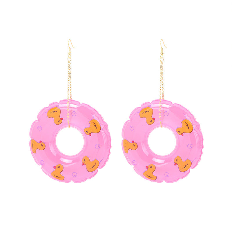 Alloy cartoon swimming ring earrings (Minimo de compra 5) MIC-YiRan010