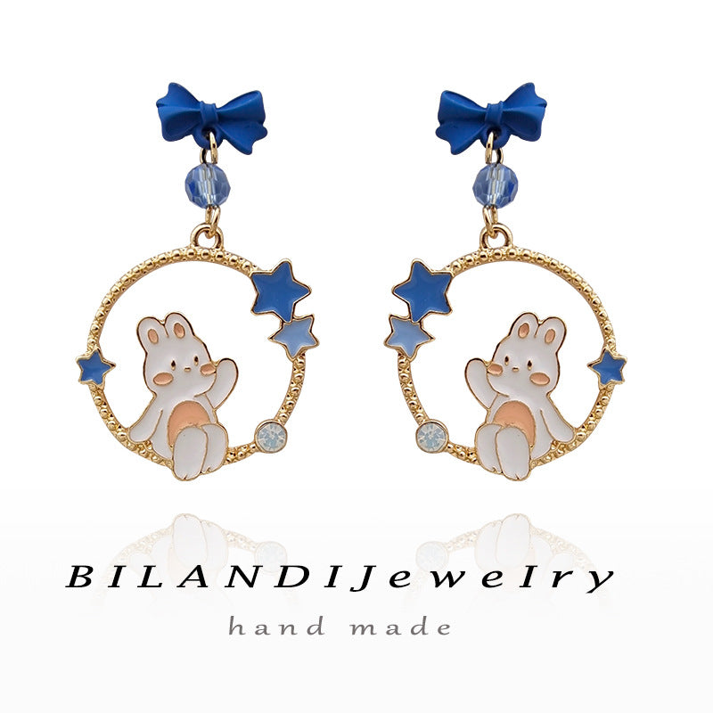 Alloy cute and fresh little rabbit earrings (Minimo de Compra 2) MIC-BLD067