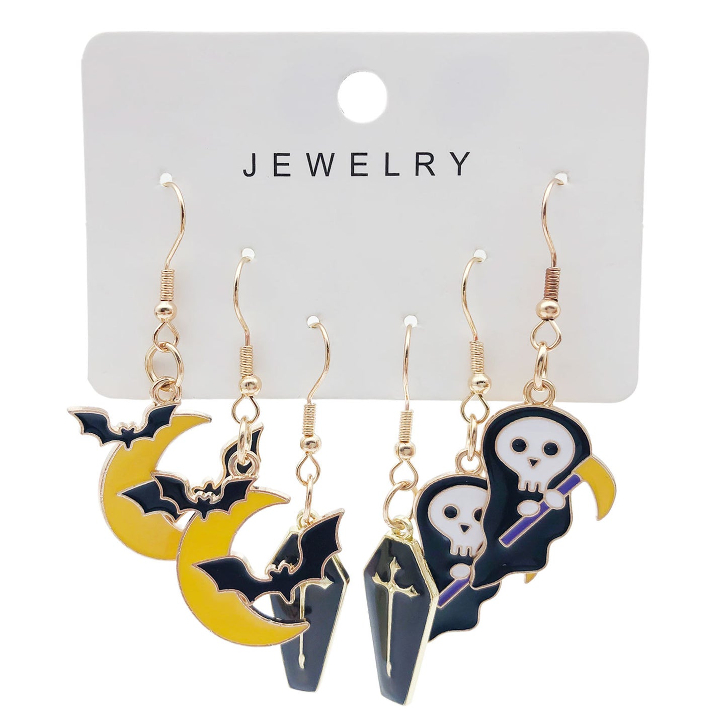 Alloy Halloween Moon Coffin sickle earrings (Minimo de compra 5) MIC-OuL001