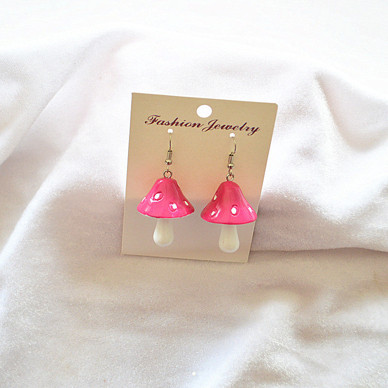 Resin Wave Dot Mushroom Earrings (Minimo de Compra 2) MIC-XieN043