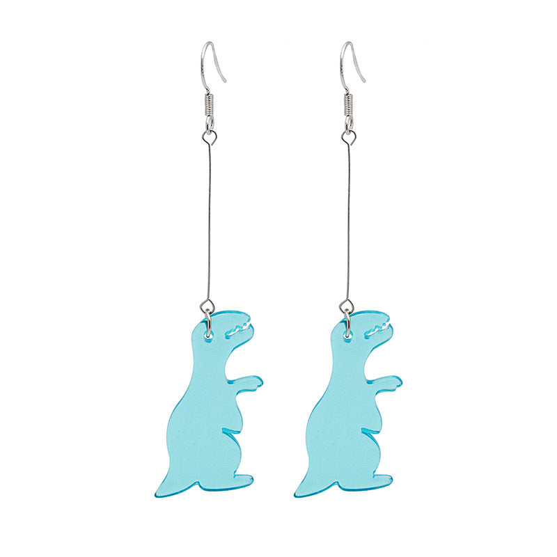 Alloy transparent acrylic dinosaur earrings (Minimo de Compra 2) MIC-MDD070