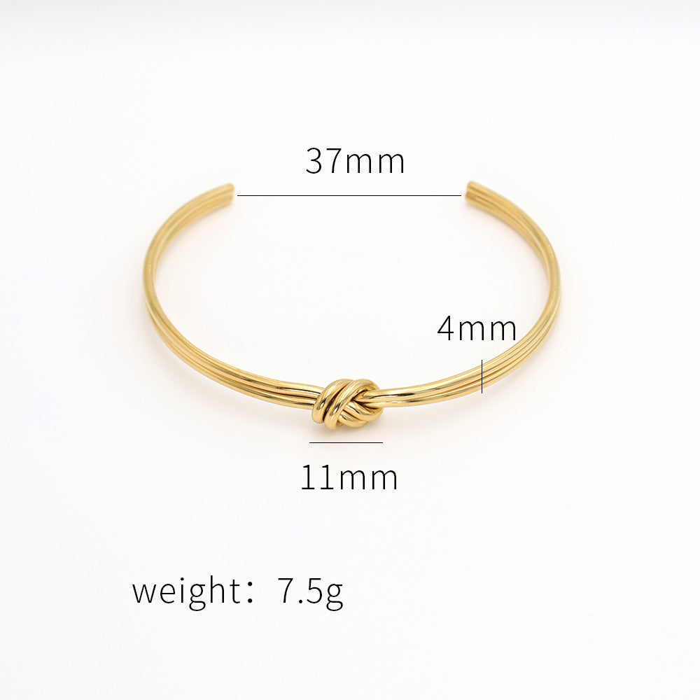 Stainless steel gold-plated double-layer knotted bracelet MYA-XuanJ023