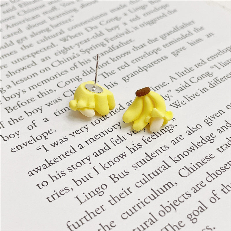 Alloy banana small bear earrings MIC-WWHM004