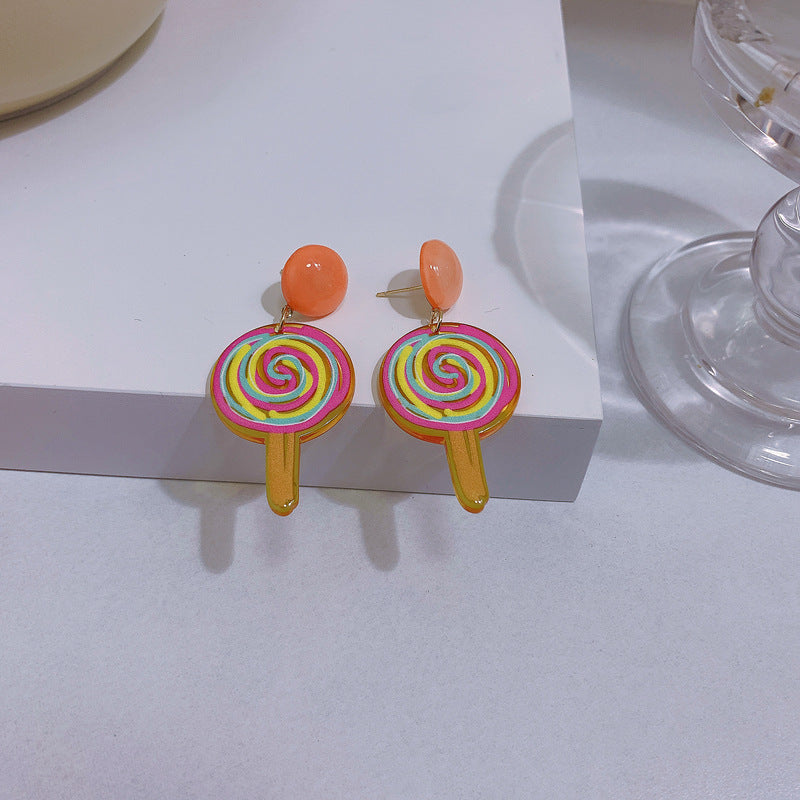 Alloy hand-painted lollipop flower earrings (Minimo de Compra 2) MIC-XingS016