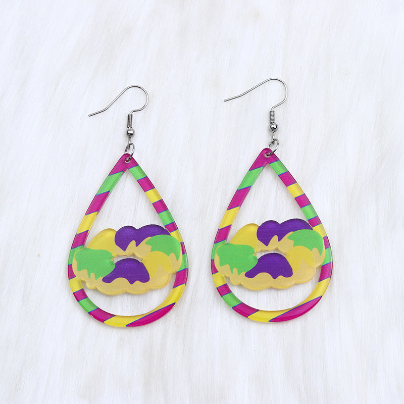 Acrylic water drop shaped minimalist earrings MYA-DuA075