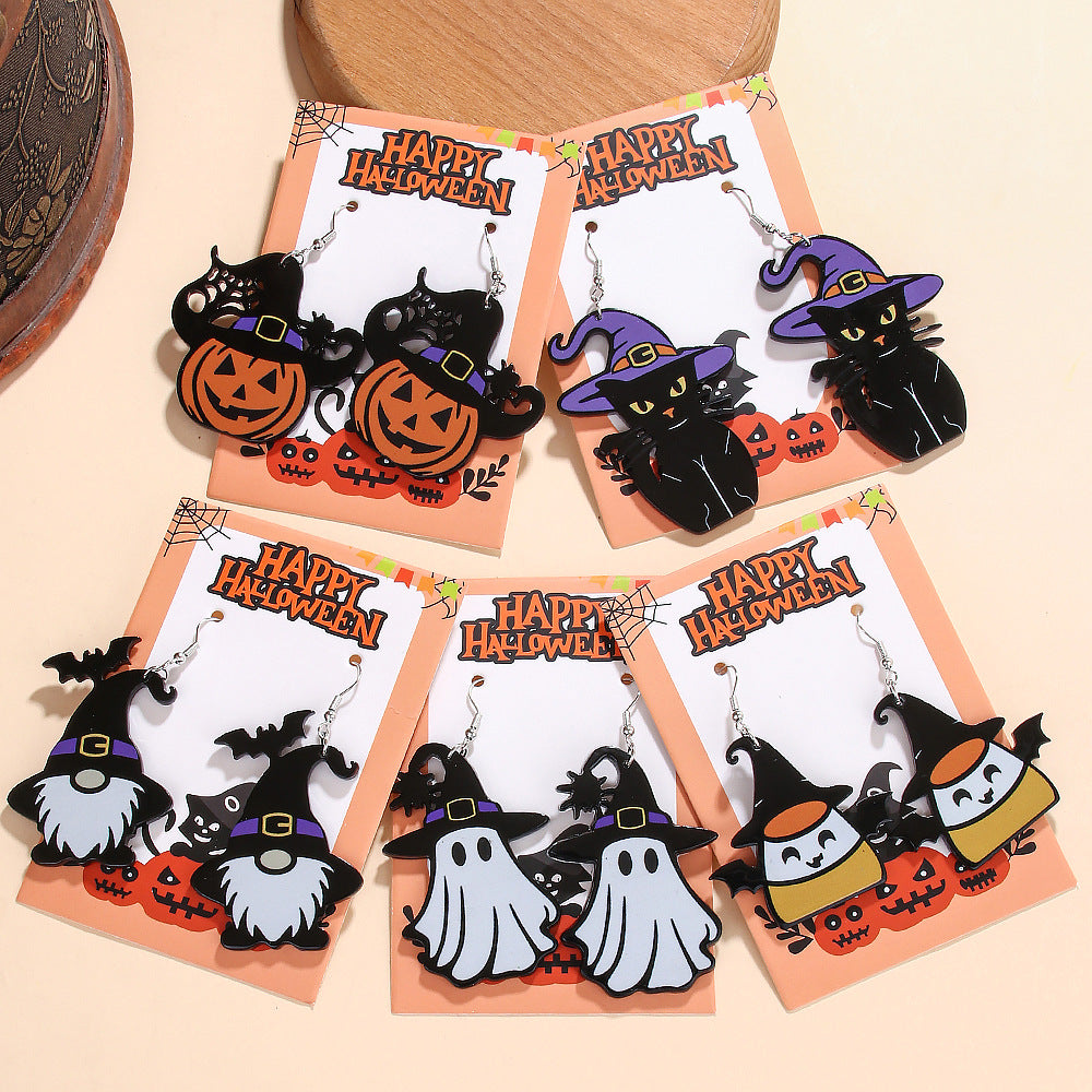 Acrylic Pumpkin Candy Little Devil Earrings (Minimo de compra 5) MYA-ManT038