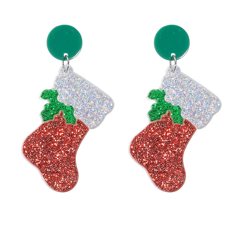 Acrylic Christmas Tree Earrings  (Minimo de Compra 2) MIC-MiL005