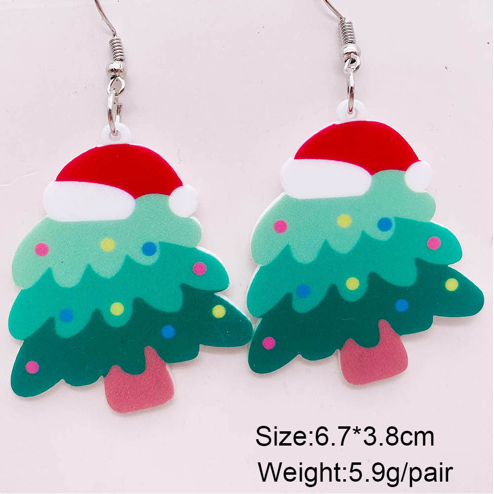 Acrylic Santa Claus Socks Earrings (Minimo de Compra 2) MYA-ChenY032