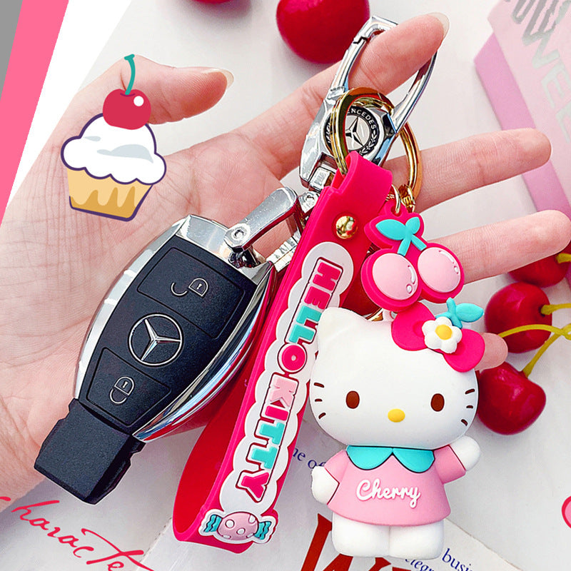 Keychains PVC Cherry Whisper Series Cute Cinnamon Dog Keychain Girls Cartoon Pendant (S) MIC-JiaoL020