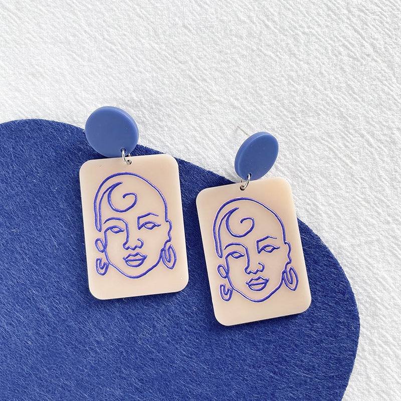 Alloy geometric splicing earrings MIC-ABL020