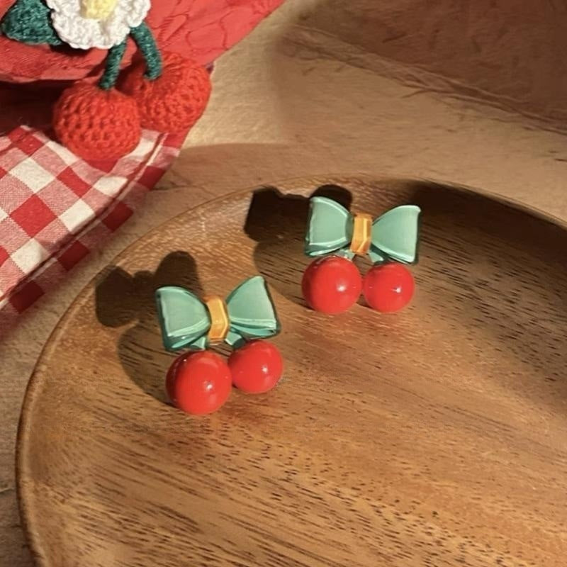 Alloy Early Summer Cherry Earrings (Minimo de Compra 2) MIC-XingS002