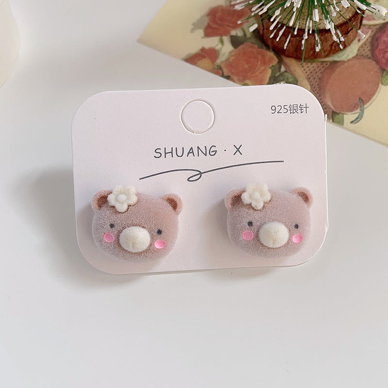 Acrylic flocked cute earrings (Minimo de Compra 2) MYA-ShuangX032