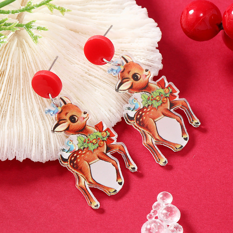 Alloy Cute Santa Claus Earrings MYA-KaiQ039