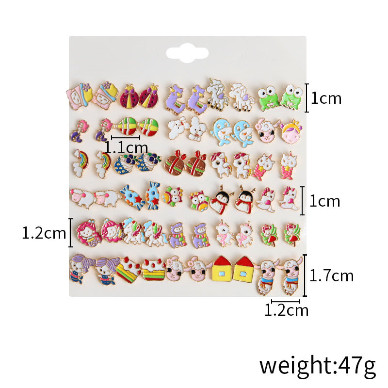 Alloy colored small animal earrings (Minimo de Compra 5) MIC-ShiY005