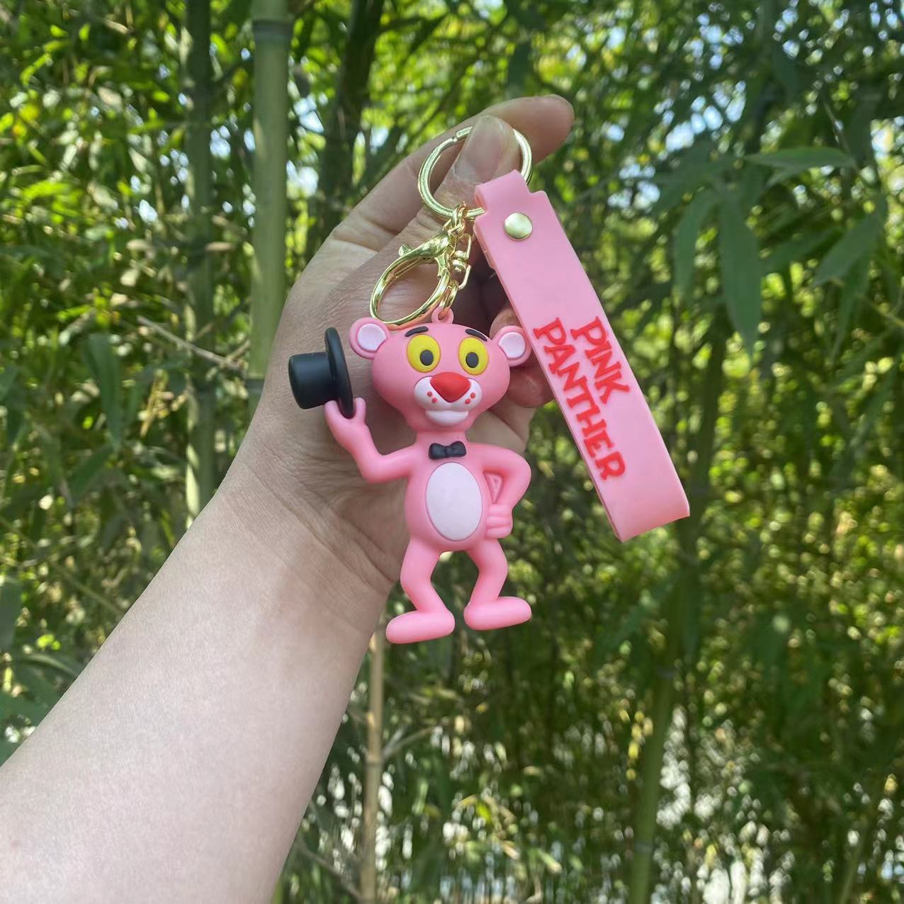 PVC trendy pink leopard cartoon keychain (Minimo de Compra 2) MIC-PengY016