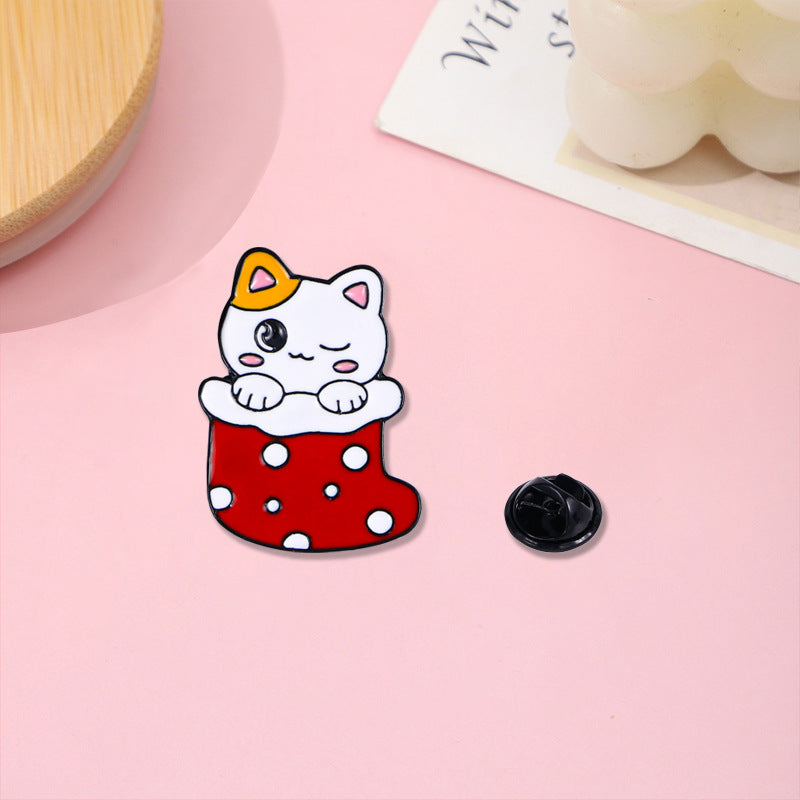 Alloy cartoon Christmas badge brooch (Minimo de Compra 5) MIC-YiN017