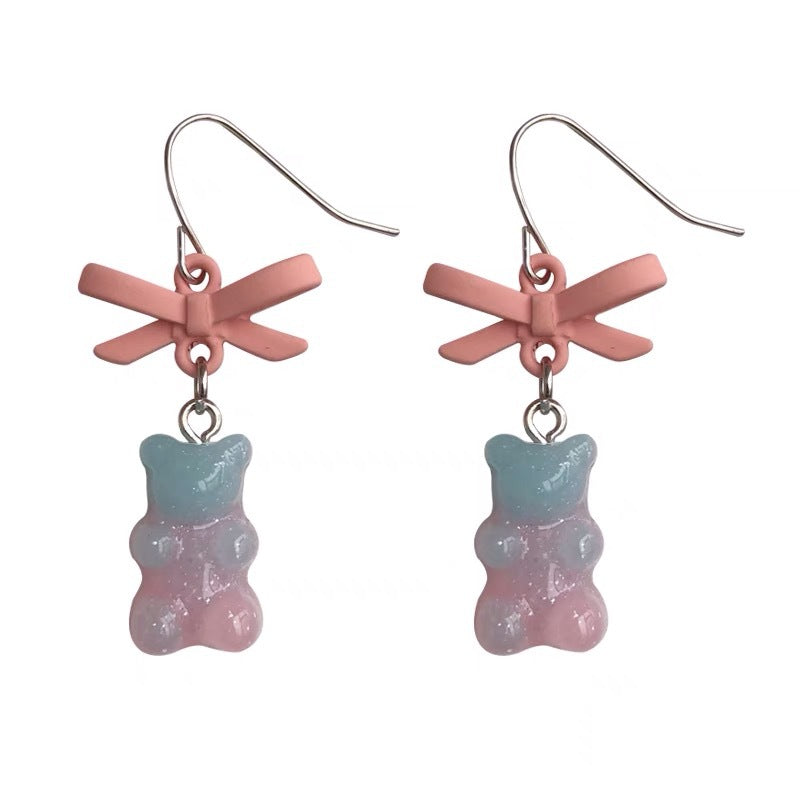 Resin Gradual Bear Earrings MIC-JiX020