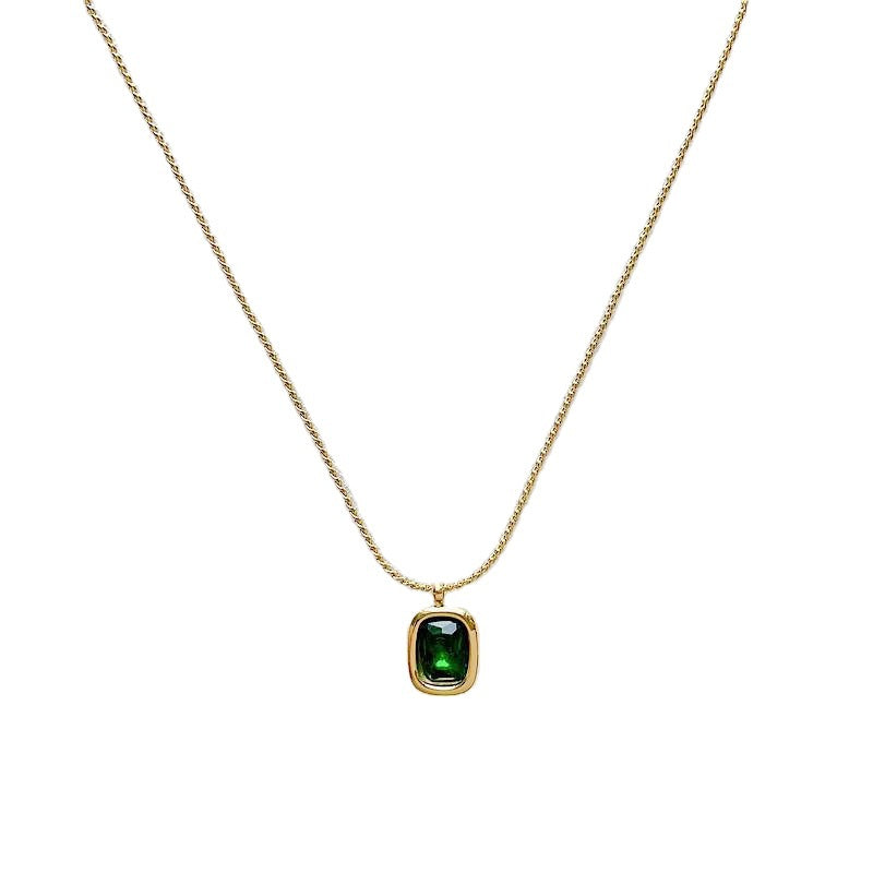 Titanium Steel Emerald Necklace MIC-YaR014