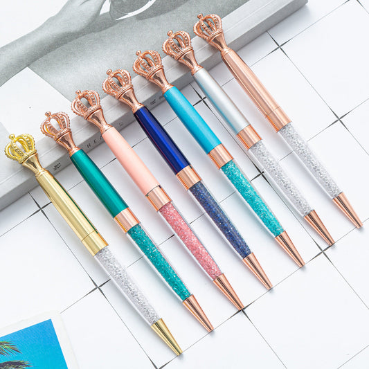 Ballpoint Pen Metal Crown Crystal Gelatin Pen JingL008