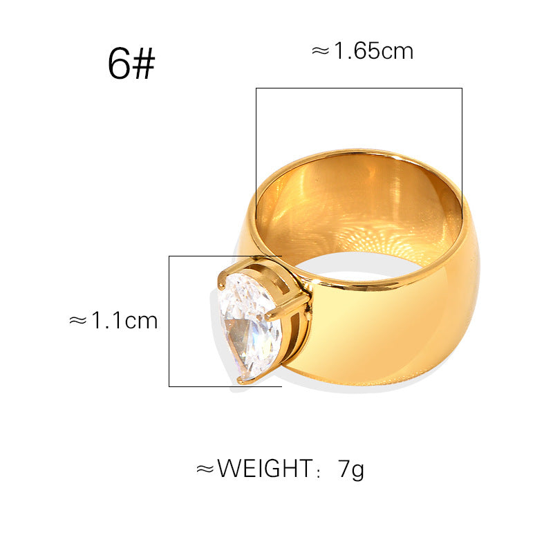 Stainless steel gold-plated heart-shaped peach heart ring MYA-YHZX015