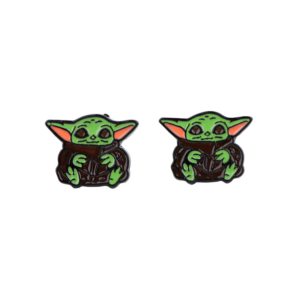 Alloy Yoda Baby Earrings (Minimo de Compra 5) MIC-KuB015