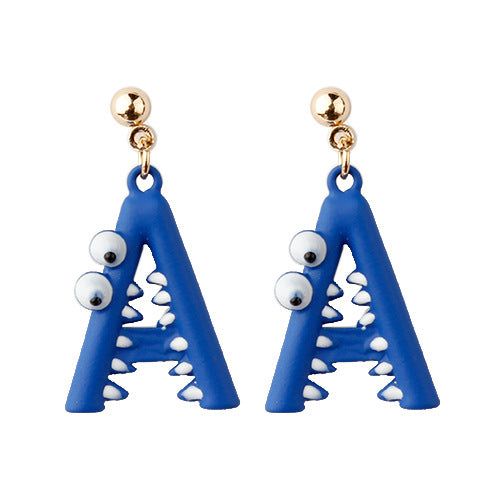 Alloy letter crocodile earrings MYA-XinT015