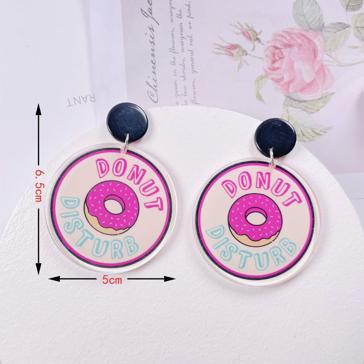 acrylic fun graffiti transparent acrylic flower earrings Minimo de compra 2 jiayi007