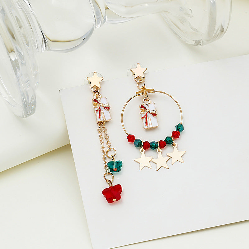 Alloy Cute Christmas Elk Star Earrings (Minimo de Compra 2) MIC-MDD084