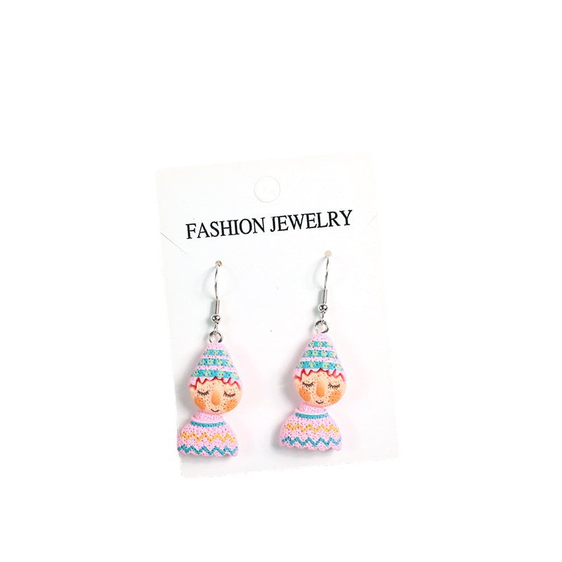 Acrylic cute doll earrings  (Minimo de Compra 2) MYA-PingH028