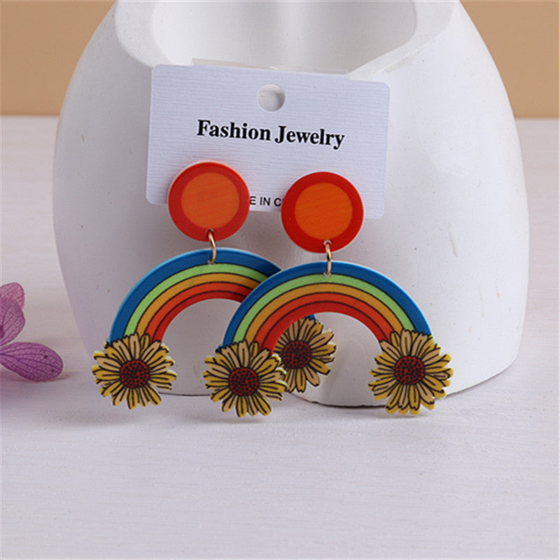 Acrylic printed Ice skate earrings MIC-ChouD012