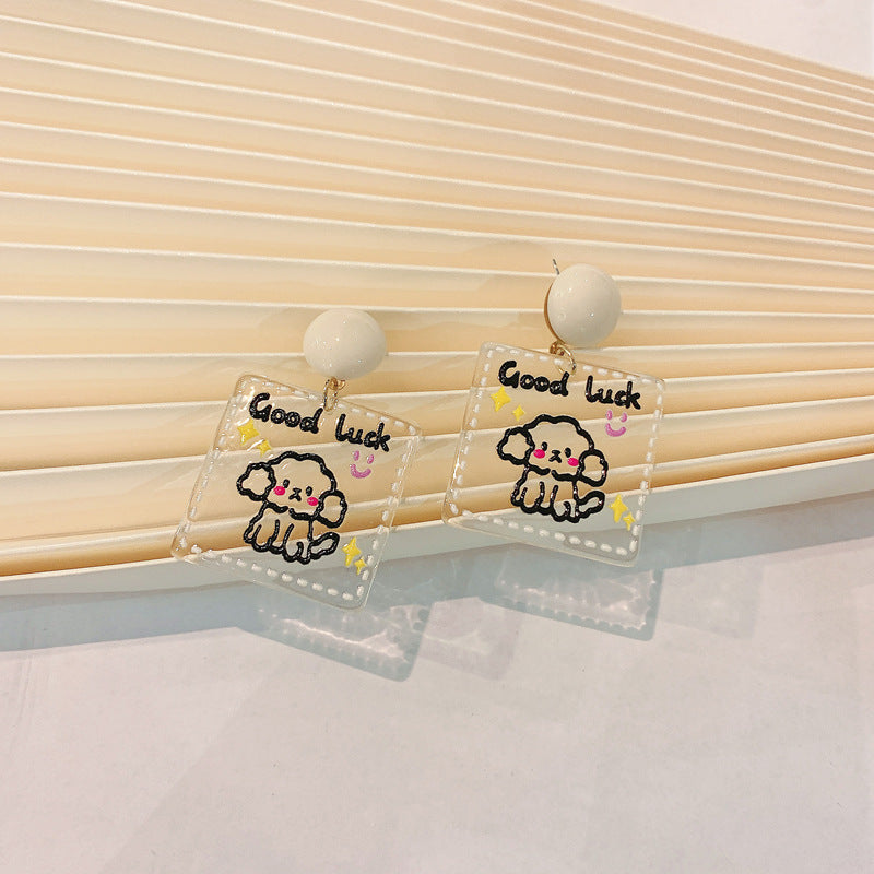 Alloy Transparent Love Cat Earrings (Minimo de Compra 2) MIC-XingS007